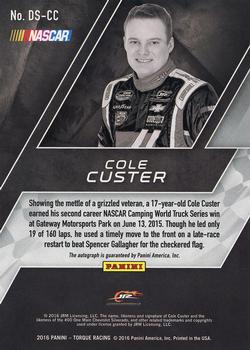 2016 Panini Torque - Driver Scripts Red #DS-CC Cole Custer Back