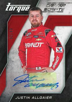 2016 Panini Torque - Driver Scripts Red #DS-JA Justin Allgaier Front