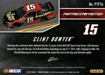 2016 Panini Torque - Painted to Perfection #PTP16 Clint Bowyer Back