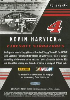 2016 Panini Torque - Silhouettes Firesuit Signatures Blue #SFS-KH Kevin Harvick Back