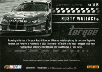 2016 Panini Torque - Victory Laps Gold #VL15 Rusty Wallace Back