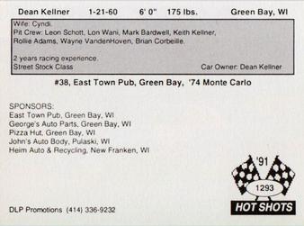 1991 Hot Shots #1293 Dean Kellner Back