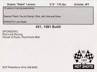 1991 Hot Shots #1357 Duane Larson Back