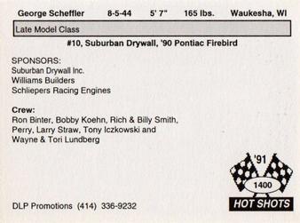 1991 Hot Shots #1400 George Scheffler Back