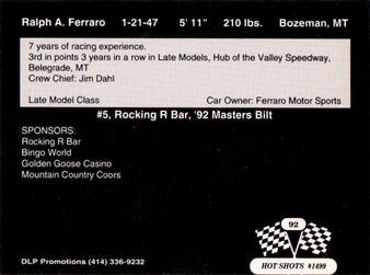 1992 Hot Shots #1499 Ralph A. Ferraro Back