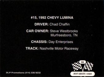 1992 Hot Shots #1633 Chad Chaffin's Car Back