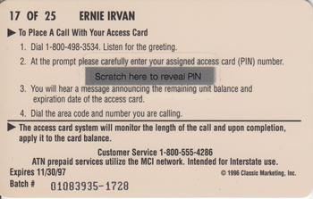 1996 Assets - $2 Phone Cards #17 Ernie Irvan Back