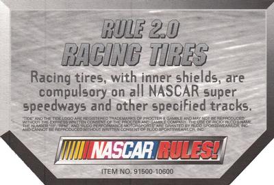 1999 Racing Champions NASCAR Rules! #2 Mark Martin Back