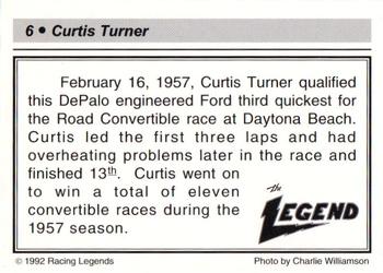 1992 Racing Legends Curtis Turner #6 Curtis Turner Back