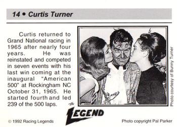 1992 Racing Legends Curtis Turner #14 Curtis Turner Back
