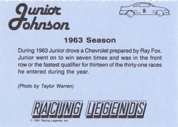 1991 Racing Legends Junior Johnson #8 Junior Johnson Back