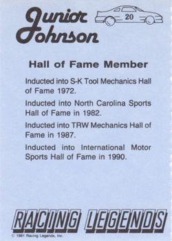 1991 Racing Legends Junior Johnson #20 Junior Johnson Back