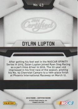 2016 Panini Certified - Mirror Silver #43 Dylan Lupton Back