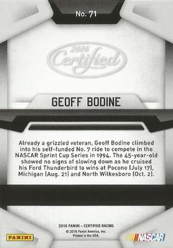 2016 Panini Certified - Mirror Silver #71 Geoff Bodine Back