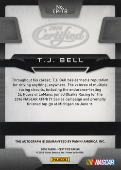 2016 Panini Certified - Certified Potential Signatures Mirror Gold #CP-TB T.J. Bell Back