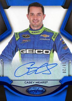 2016 Panini Certified - Certified Signatures Mirror Blue #CM1 Casey Mears Front