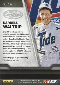 2016 Panini Certified - Certified Signatures Mirror Gold #DW Darrell Waltrip Back