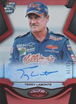 2016 Panini Certified - Certified Signatures Mirror Red #TL Terry Labonte Front