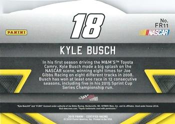 2016 Panini Certified - Famed Rides Mirror Silver #FR11 Kyle Busch Back