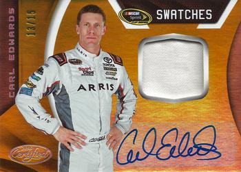 2016 Panini Certified - Sprint Cup Signature Swatches Mirror Gold #SS-CE Carl Edwards Front