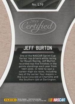 2016 Panini Certified - Legends Mirror Blue #L19 Jeff Burton Back