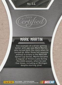 2016 Panini Certified - Legends Mirror Silver #L4 Mark Martin Back