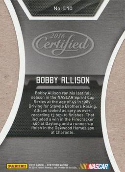 2016 Panini Certified - Legends Mirror Silver #L10 Bobby Allison Back