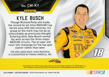 2016 Panini Certified - Complete Materials Mirror Silver #CM-KY Kyle Busch Back