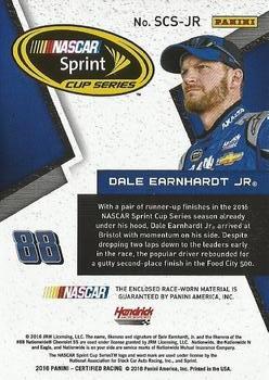 2016 Panini Certified - Sprint Cup Swatches #SCS-JR Dale Earnhardt Jr. Back
