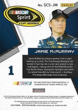 2016 Panini Certified - Sprint Cup Swatches Mirror Blue #SCS-JM Jamie McMurray Back