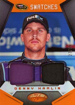 2016 Panini Certified - Sprint Cup Swatches Dual Mirror Orange #SCS-DH Denny Hamlin Front