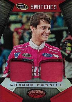 2016 Panini Certified - Sprint Cup Swatches Dual Mirror Red #SCS-LC Landon Cassill Front