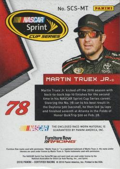 2016 Panini Certified - Sprint Cup Swatches Dual Mirror Silver #SCS-MT Martin Truex Jr. Back