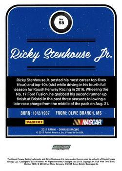 2017 Donruss - Artist Proof #58 Ricky Stenhouse Jr. Back