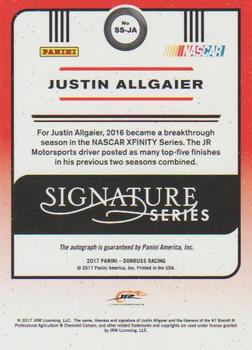 2017 Donruss - Signature Series #SS-JA Justin Allgaier Back