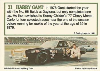 1991 Racing Legends Harry Gant #31 Harry Gant Back