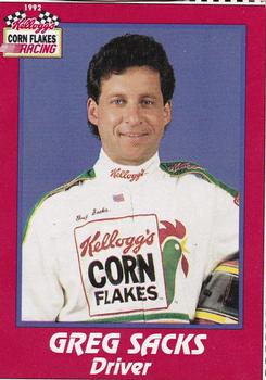 1992 Kellogg's Corn Flakes Racing #NNO Greg Sacks Front