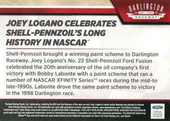 2016 Lionel NASCAR Authentics - Darlington Throwbacks #NNO Joey Logano Back