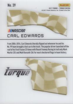 2017 Panini Torque - Clear Vision Gold #39 Carl Edwards Back