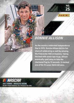 2017 Panini Absolute #25 Donnie Allison Back