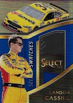 2017 Panini Select - Select Swatches Blue Prizms #LC Landon Cassill Front