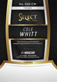 2017 Panini Select - Signature Swatches Duals White Prizms #SSD-CW Cole Whitt Back