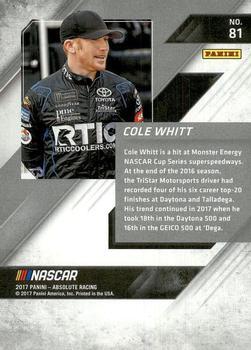2017 Panini Absolute - Spectrum Red #81 Cole Whitt Back