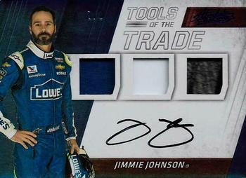 2017 Panini Absolute - Tools of the Trade Trios Signatures Spectrum Blue #TTTS-JJ Jimmie Johnson Front
