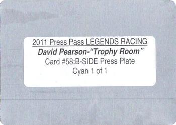 2011 Press Pass Legends - Press Plates Cyan Back #58 David Pearson Back