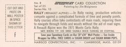 1973 Nabisco Sugar Daddy Speedway Collection #8 Rally Back