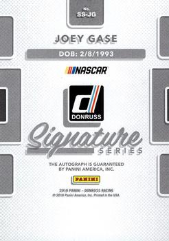 2018 Donruss - Signature Series Holo Gold #SS-JG Joey Gase Back