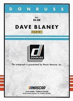 2018 Donruss - Retro Signatures 1985 Black #RS-DB Dave Blaney Back