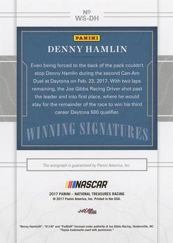 2017 Panini National Treasures - Winning Signatures #WS-DH Denny Hamlin Back