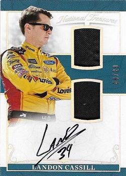 2017 Panini National Treasures - Dual Firesuit Signatures Holo Silver #DFS-LC Landon Cassill Front